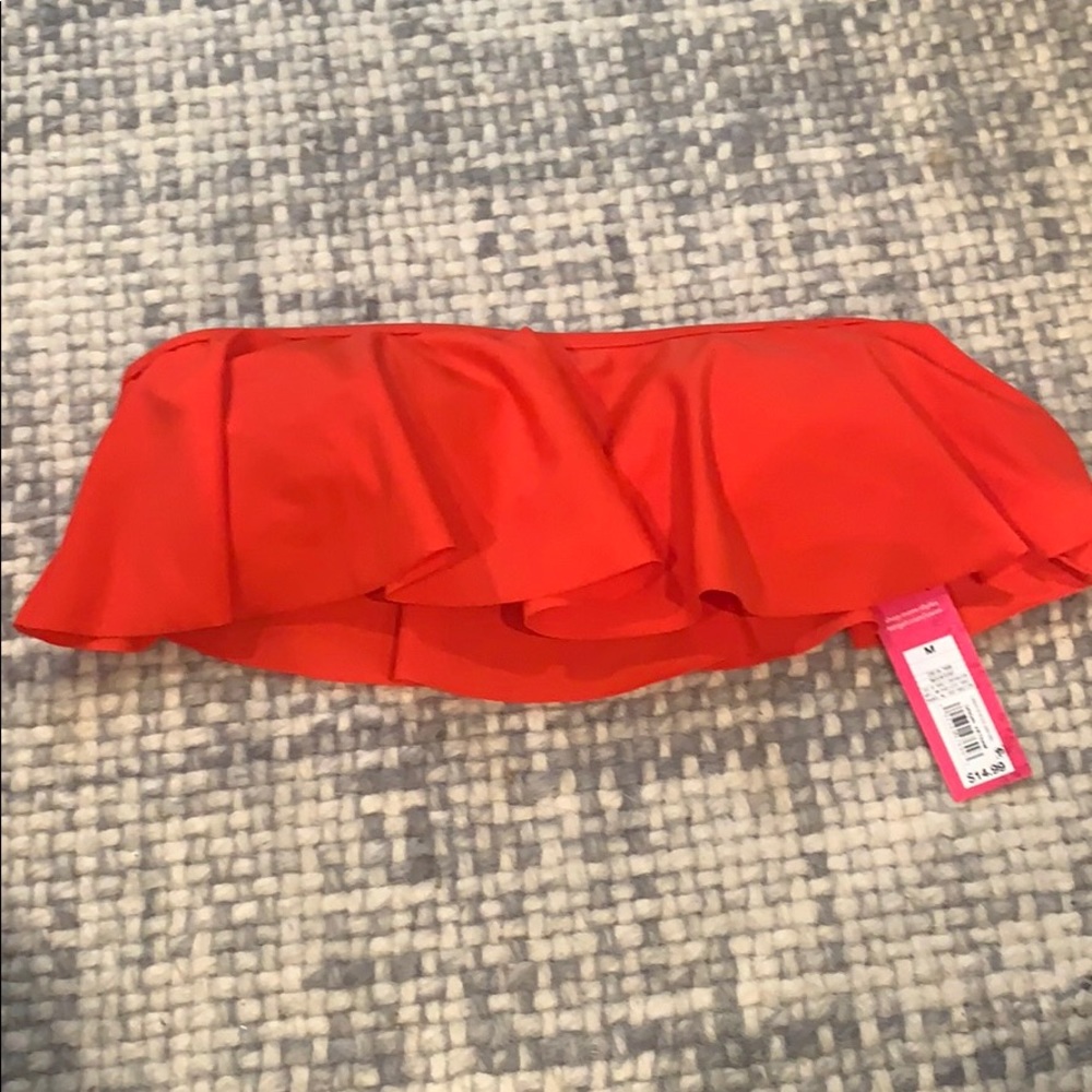 Red Strapless swim